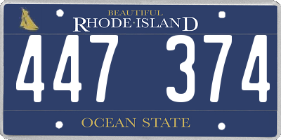 RI license plate 447374