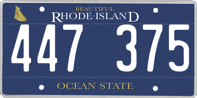 RI license plate 447375