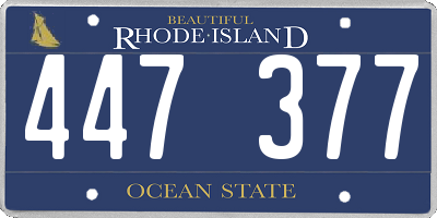 RI license plate 447377