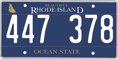 RI license plate 447378