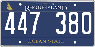 RI license plate 447380