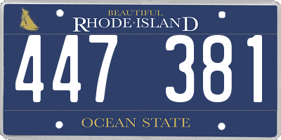 RI license plate 447381