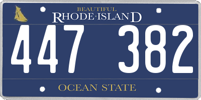 RI license plate 447382