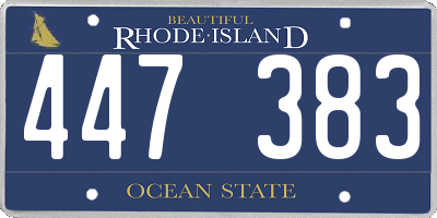 RI license plate 447383