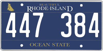 RI license plate 447384
