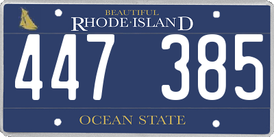 RI license plate 447385