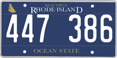 RI license plate 447386