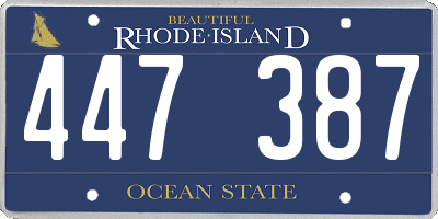RI license plate 447387