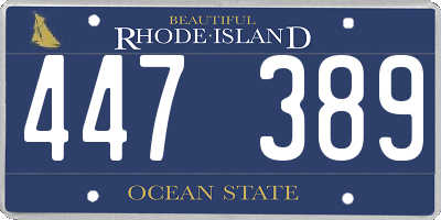 RI license plate 447389