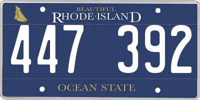 RI license plate 447392