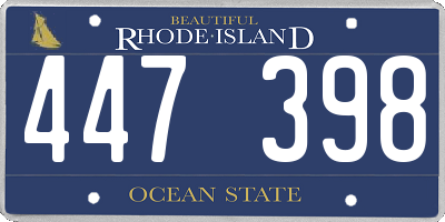 RI license plate 447398