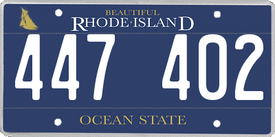 RI license plate 447402