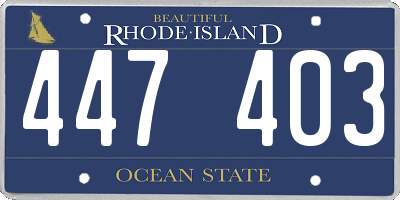 RI license plate 447403