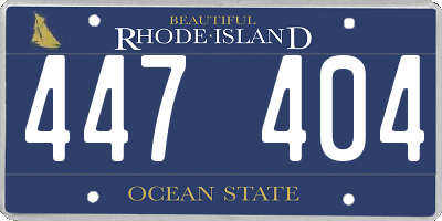 RI license plate 447404