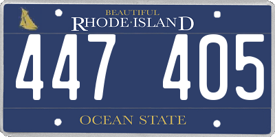 RI license plate 447405