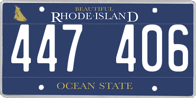 RI license plate 447406