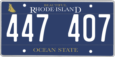 RI license plate 447407