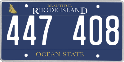 RI license plate 447408