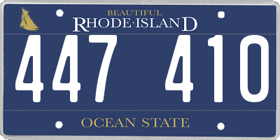 RI license plate 447410