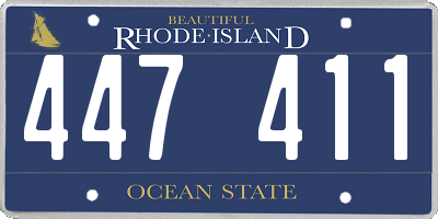 RI license plate 447411