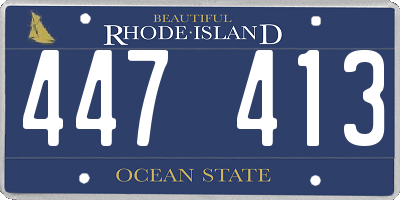 RI license plate 447413