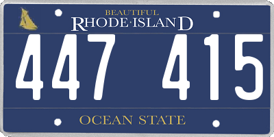 RI license plate 447415