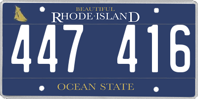 RI license plate 447416