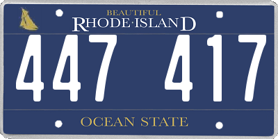 RI license plate 447417