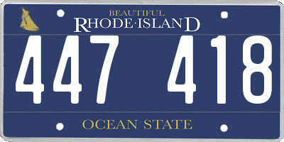 RI license plate 447418