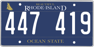 RI license plate 447419