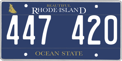 RI license plate 447420