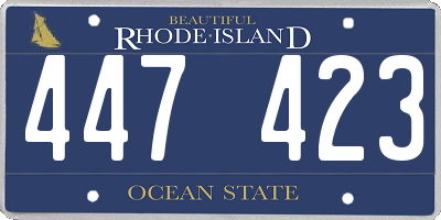 RI license plate 447423