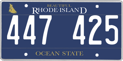 RI license plate 447425