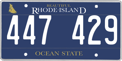 RI license plate 447429