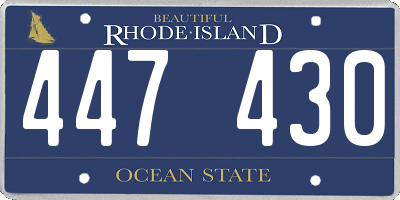 RI license plate 447430