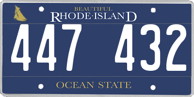 RI license plate 447432