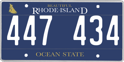 RI license plate 447434