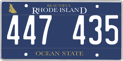 RI license plate 447435
