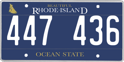 RI license plate 447436