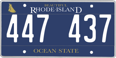 RI license plate 447437