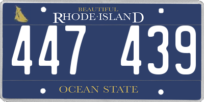 RI license plate 447439