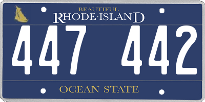 RI license plate 447442