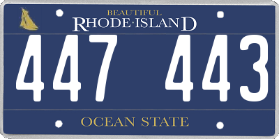 RI license plate 447443