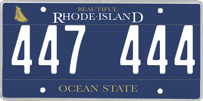 RI license plate 447444
