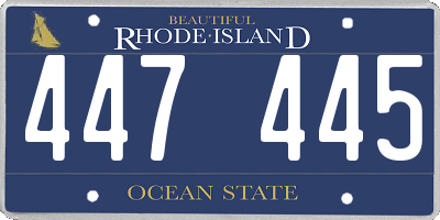 RI license plate 447445