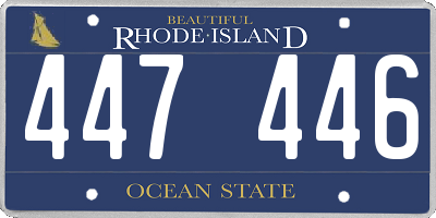 RI license plate 447446