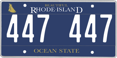 RI license plate 447447