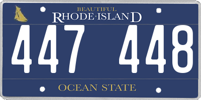 RI license plate 447448