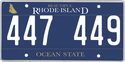 RI license plate 447449