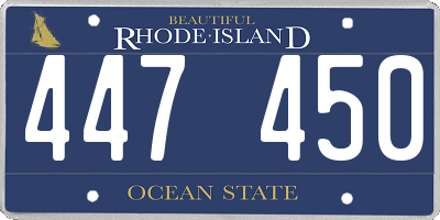 RI license plate 447450